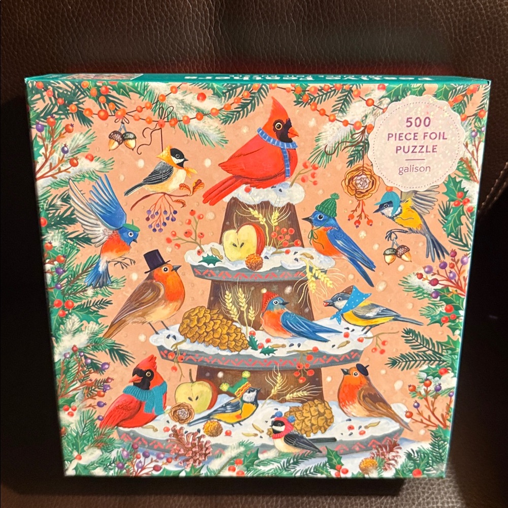Galison Festive Feathers jigsaw Puzzle. 500 pieces. Complete with poster.